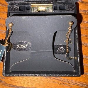 10K Gold Crescent Moon Earrings